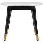 Clemintine Mid-Century Oval Coffee Table with Brass White Marble - Adore Decor