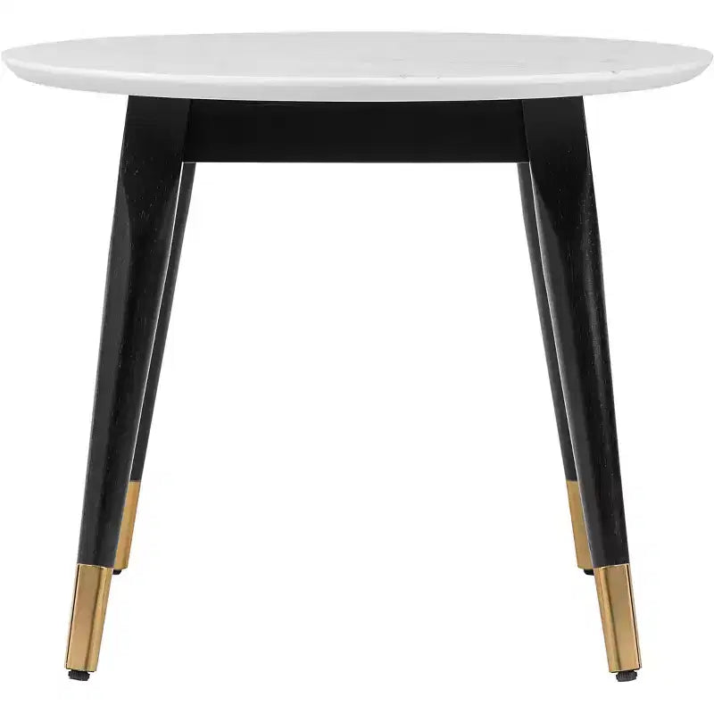 Clemintine Mid-Century Oval Coffee Table with Brass White Marble - Adore Decor