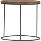 Set of 3 Berkshire Distressed Wood Nesting Side Tables - Finch: Metal Base, No Assembly Required