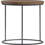 Set of 3 Berkshire Distressed Wood Nesting Side Tables - Finch: Metal Base, No Assembly Required