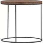 Set of 3 Berkshire Distressed Wood Nesting Side Tables - Finch: Metal Base, No Assembly Required