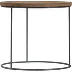 Set of 3 Berkshire Distressed Wood Nesting Side Tables - Finch: Metal Base, No Assembly Required