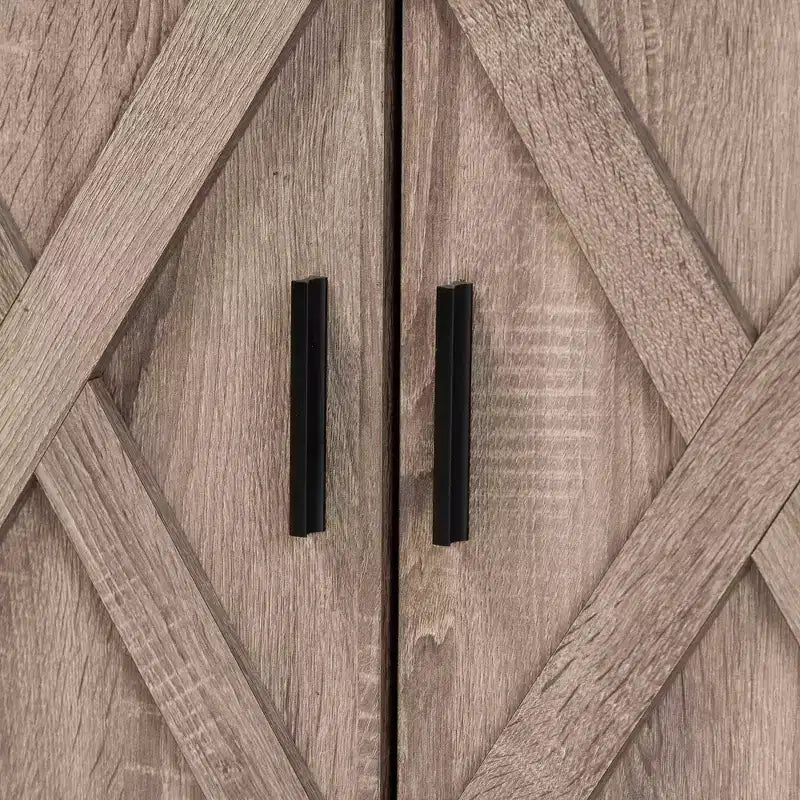Mobile scarpiera Wayne Farmhouse Wood 2 ante in rovere marrone - Baxton Studio: Organizer per ingresso, contiene 9 paia di scarpe