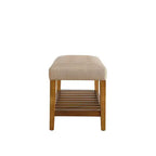Acme Furniture Charla Ottomans and Benches Beige Fabric/Oak Finish