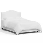 Skyline Furniture Letto Queen con testiera curva imbottita personalizzata color bianco sporco