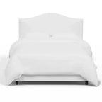 Skyline Furniture Letto Queen con testiera curva imbottita personalizzata color bianco sporco