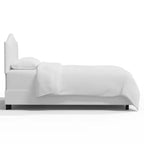 Skyline Furniture Letto Queen con testiera curva imbottita personalizzata color bianco sporco