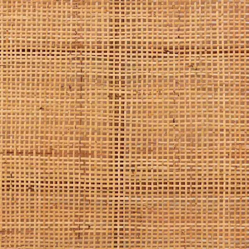 bali & pari Queen Size Caspia Rattan and Mahogany Wood Headboard Light Honey/Red Teak