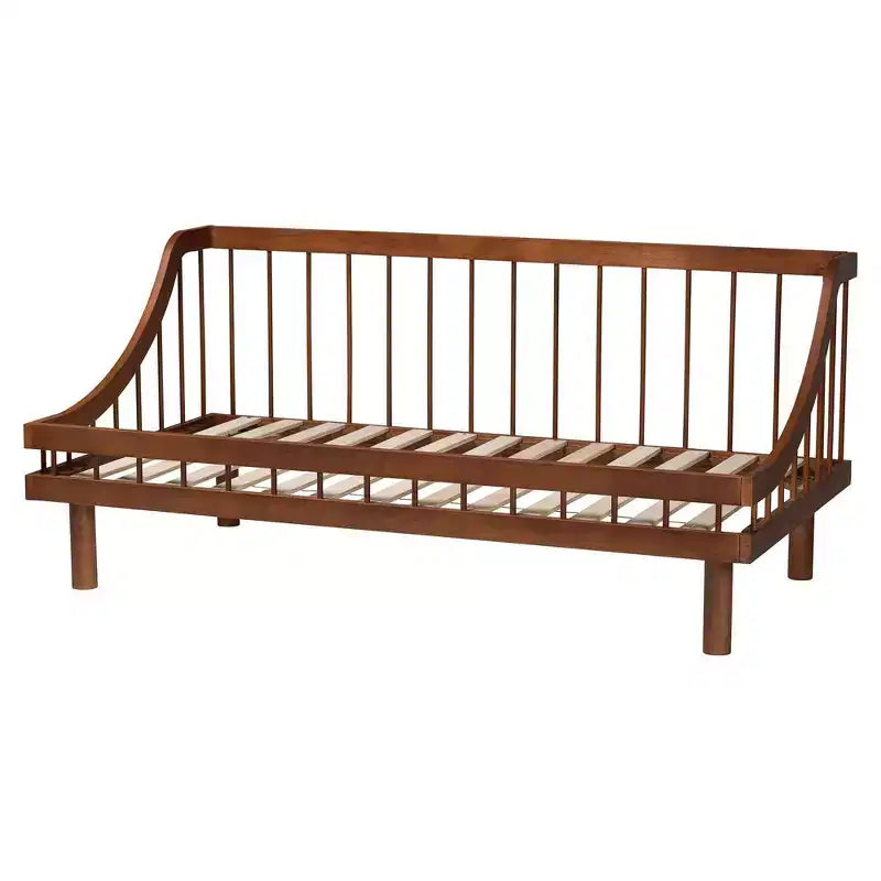 Baxton Studio Helio Wood Twin Daybed Walnut Brown