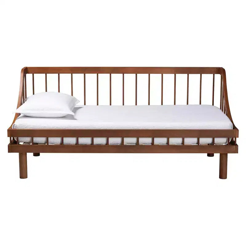 Baxton Studio Helio Wood Twin Daybed Walnut Brown