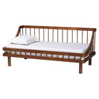Baxton Studio Helio Wood Twin Daybed Walnut Brown