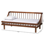 Baxton Studio Helio Wood Twin Daybed Walnut Brown