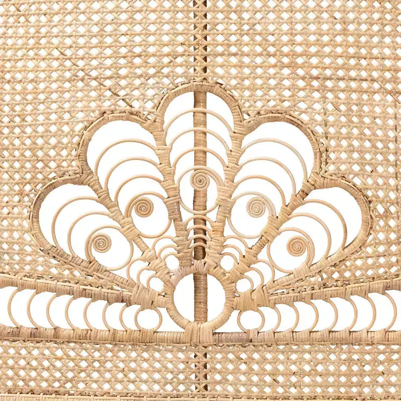 Testiera indipendente Marlette in rattan, misura queen, marrone naturale - Baxton Studio