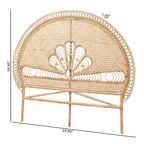 Testiera indipendente Marlette in rattan, misura queen, marrone naturale - Baxton Studio