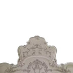 97"California King Bed Dresden Bed Bone White Finish - Acme Furniture: Traditional Design, Claw Feet, Faux Leather