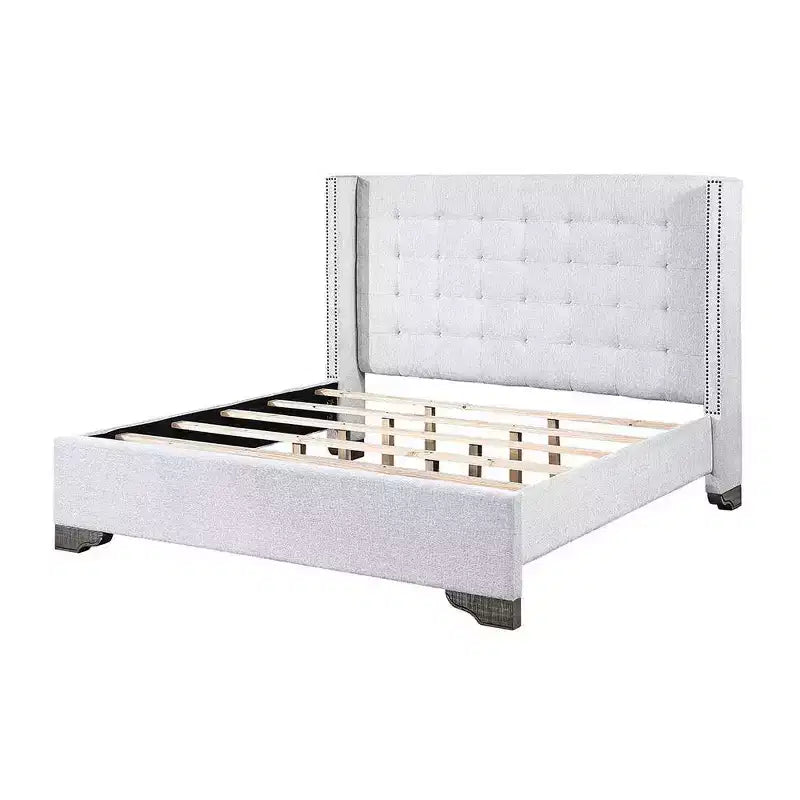 90" Eastern King Bed Artesia with Buttonless Tufting & Wood Frame - Acme Furniture