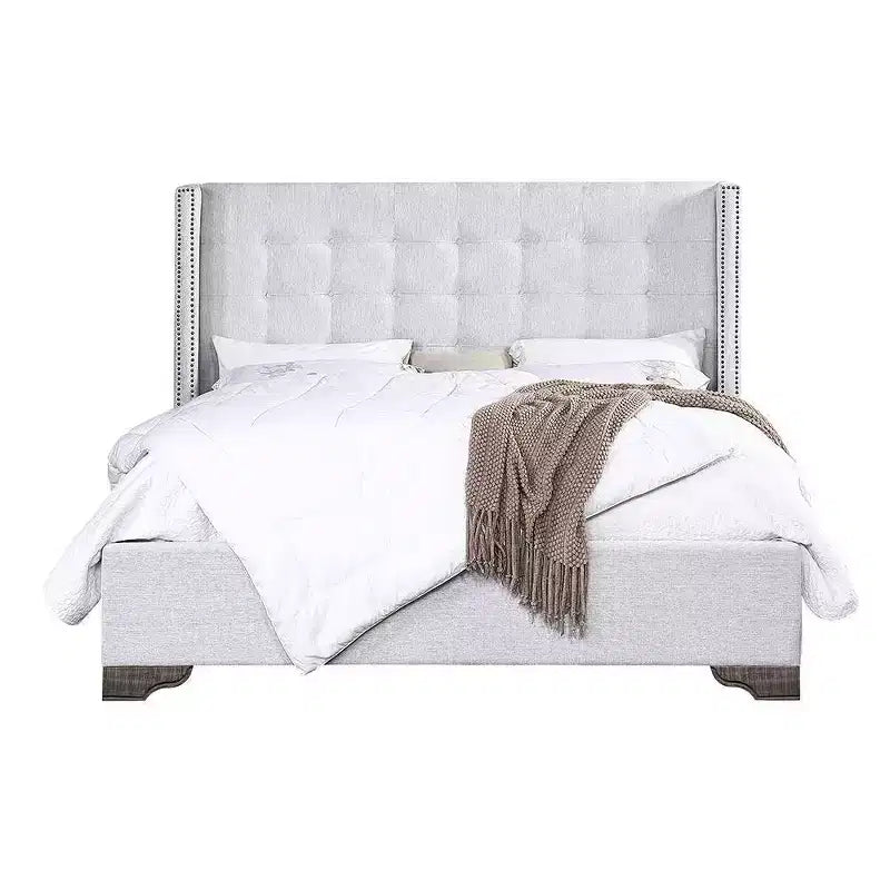 90" Eastern King Bed Artesia with Buttonless Tufting & Wood Frame - Acme Furniture