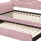 Acme Furniture Twin/Full Adkins Bed Pink Velvet