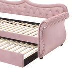 Acme Furniture Twin/Full Adkins Bed Pink Velvet