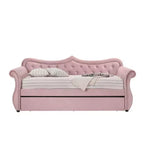 Acme Furniture Twin/Full Adkins Bed Pink Velvet