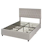 Brassex Twin Amias Platform Storage Bed Beige