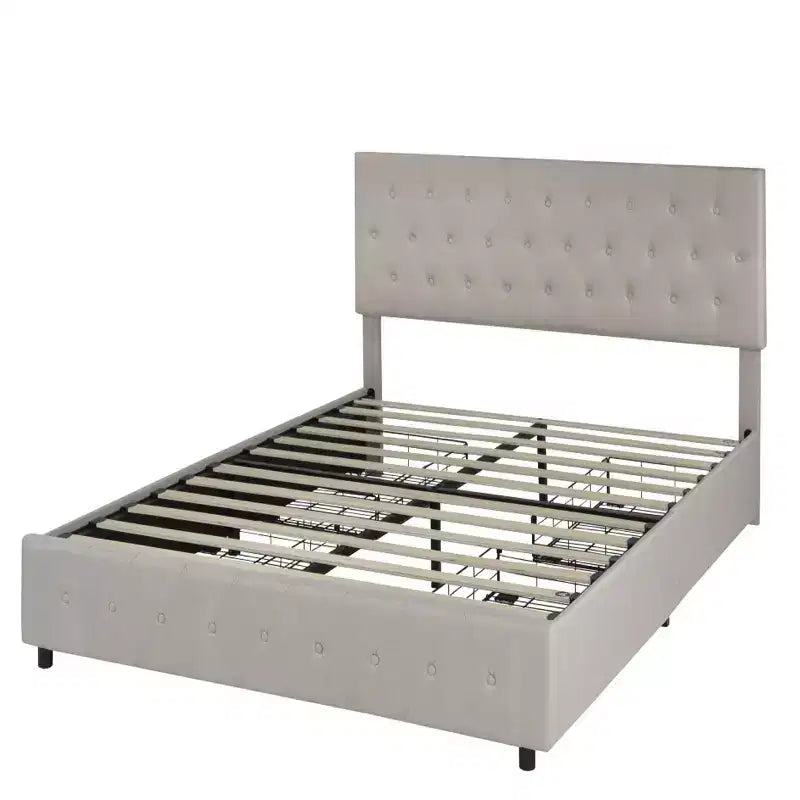Brassex Twin Amias Platform Storage Bed Beige