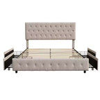 Brassex Twin Amias Platform Storage Bed Beige