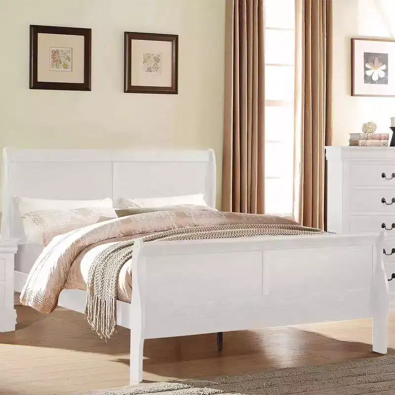 85" Twin Bed Louis Philippe, Faux Leather Headboard - Acme Furniture: KD