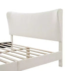 24/7 Shop At Home Queen Heartwild Modern Boucle Upholstered Wingback Platform Bed White