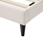 24/7 Shop At Home Queen Heartwild Modern Boucle Upholstered Wingback Platform Bed White