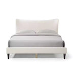 24/7 Shop At Home Queen Heartwild Modern Boucle Upholstered Wingback Platform Bed White