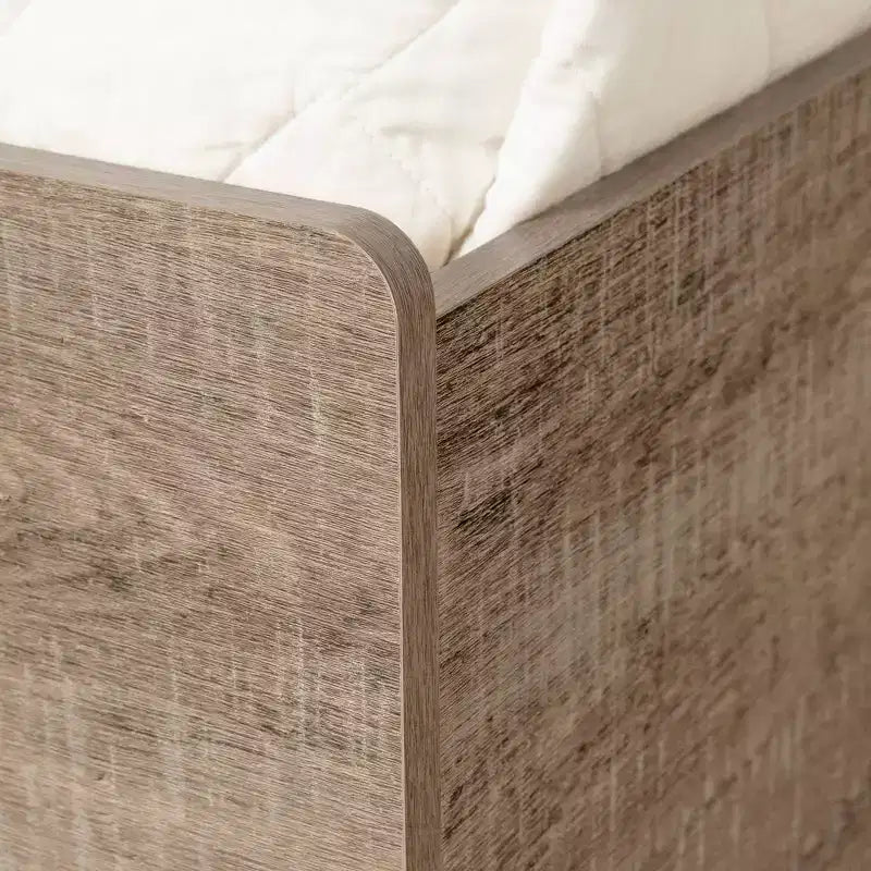South Shore Twin Bed Brown/Weathered Oak: Laminated Particle Board Frame, Storage Drawer, 250lb Capacity