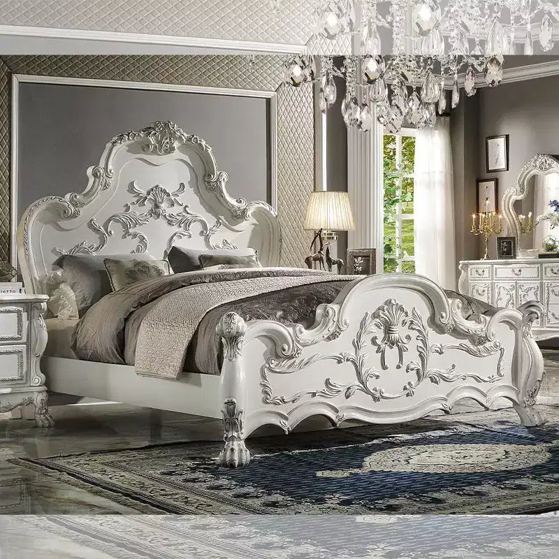 91" Queen Bed Dresden Traditional Carved Design & Claw Feet - Acme Furniture