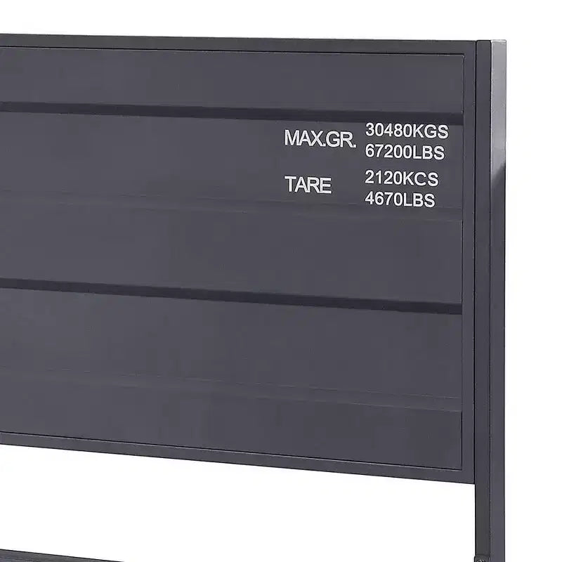 Cargo 79" Letto matrimoniale Gunmetal - Acme Furniture: Mobili contemporanei in metallo per camerette, non è richiesto il boxspring