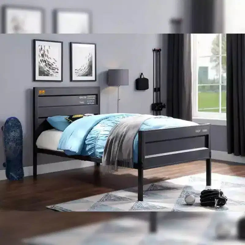 Cargo 79" Letto matrimoniale Gunmetal - Acme Furniture: Mobili contemporanei in metallo per camerette, non è richiesto il boxspring