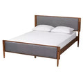 Baxton Studio King Powers Fabric and Wood Platform Bed: Mid-Century Design, Foam Padded, No Box Spring Required