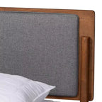 Baxton Studio King Powers Fabric and Wood Platform Bed: Mid-Century Design, Foam Padded, No Box Spring Required
