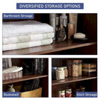 Farmhouse Kitchen Pantry Cabinet, Wood Storage Cabinets