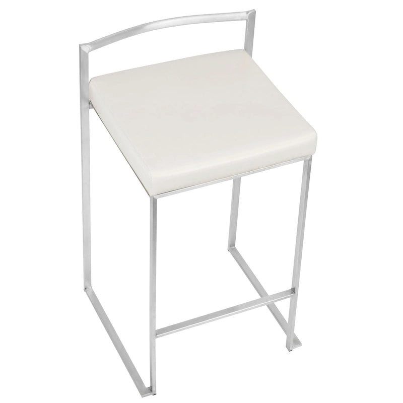 Silver Orchid Forrest Stainless Steel Stackable Fully Welded Counter Stool (Set of 2)