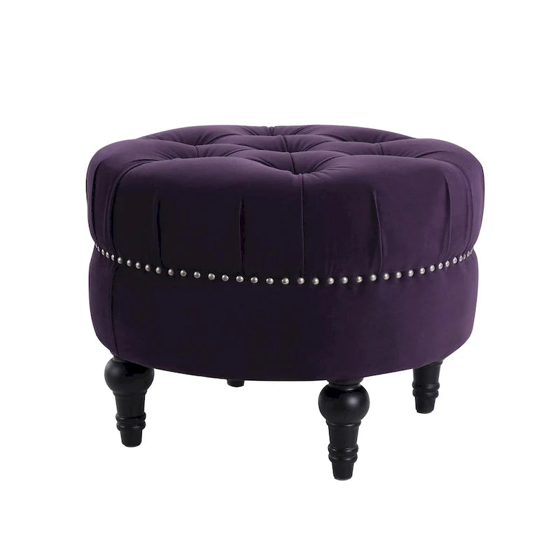 Dawn Tufted Round Ottoman by Jennifer Taylor Home