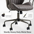 OVIOS Sedia da ufficio ergonomica in tessuto scamosciato con supporto lombare