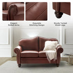 Angel Transitional Genuine Leather Sofa With Tufted Back by HULALA HOME