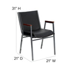 Sedia impilabile per carichi pesanti con braccioli - 21P x 21L x 31A