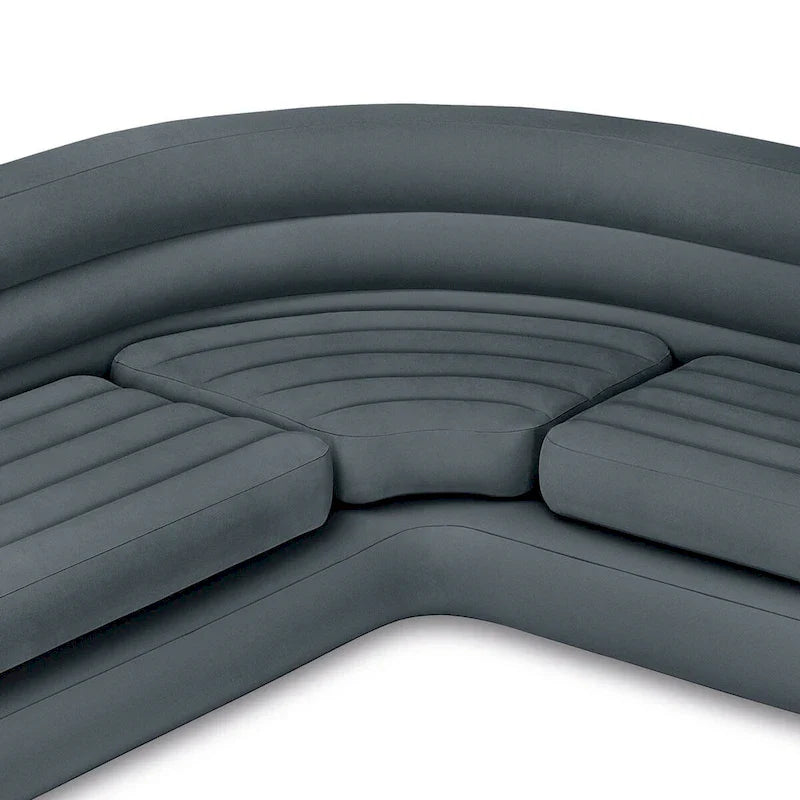 Divano angolare gonfiabile a L Intex con portabicchieri, grigio (confezione da 2) - 26
