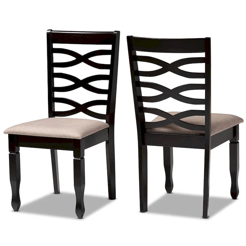 Set di 2 sedie da pranzo in legno Lanier moderne e contemporanee