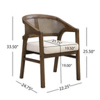 Christopher Knight Home - Sedia da pranzo imbottita in canna (Set di 2)
