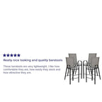 Set di 4 Sgabelli da Bar da Esterno in Materiale Flex Comfort - Sgabello da Giardino