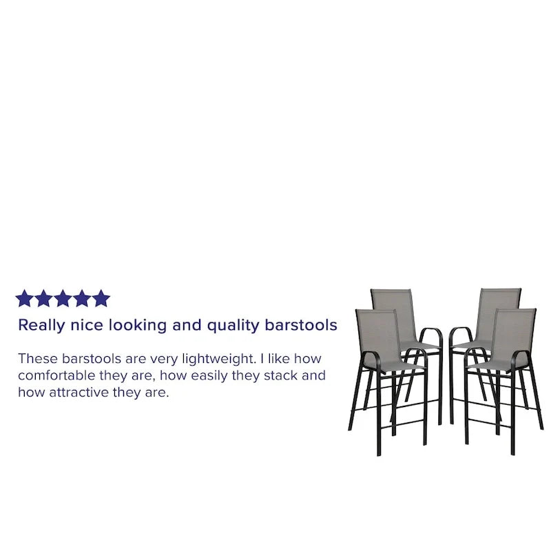 Set di 4 Sgabelli da Bar da Esterno in Materiale Flex Comfort - Sgabello da Giardino