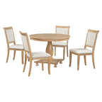 Set da pranzo da 5 pezzi Lak Retro con sedie imbottite di GDFStudio