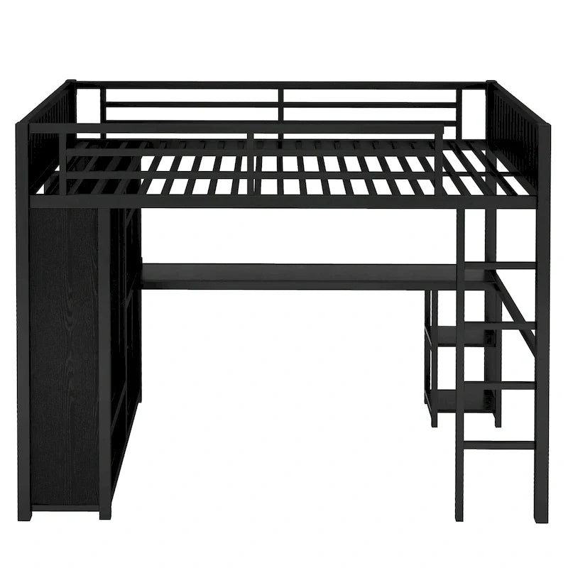 Struttura letto a soppalco full XL con armadio integrato